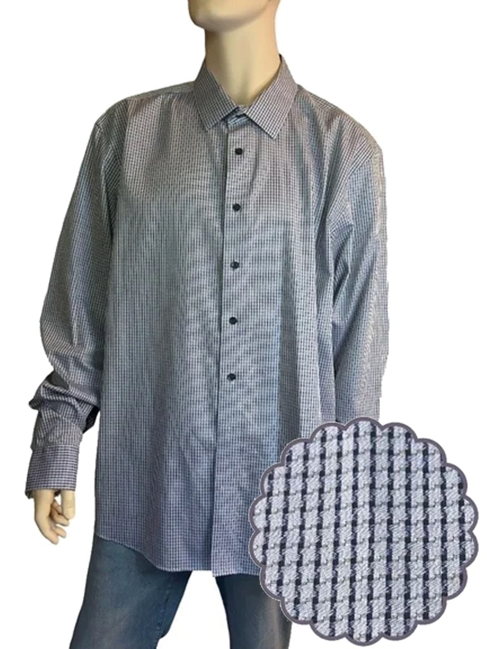 EGARA Dress Shirt Profilo Tessile 100% Cotton No Iron Men's Wearhouse NWOT